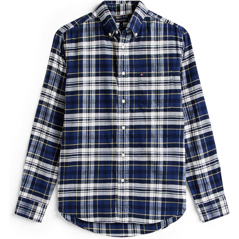 TOMMY HILFIGER Košile 'Hero' námořnická modř / noční modrá / žlutá / bílá
