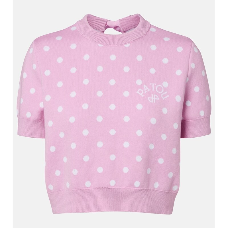 Patou Polka-dot cotton-blend sweater