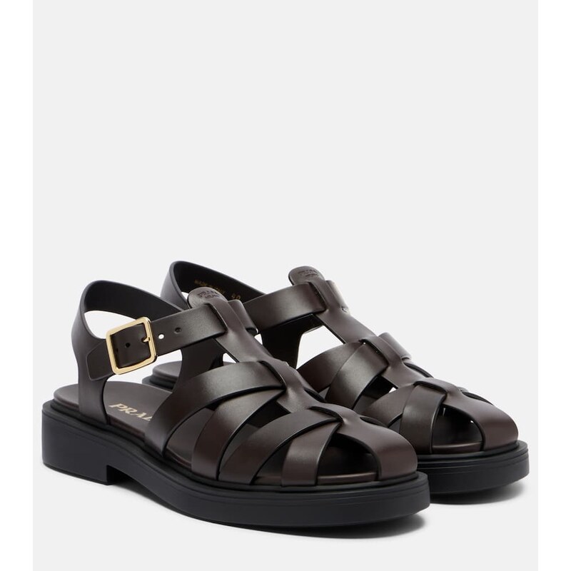 Prada Leather fisherman sandals