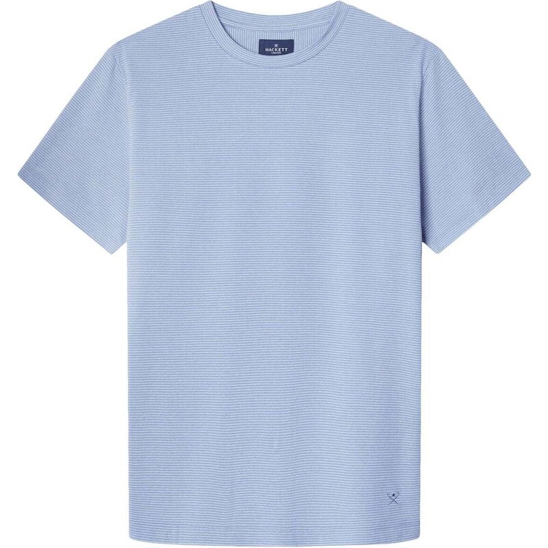 Hackett London Tričko 'Birdseye' světlemodrá / bílá