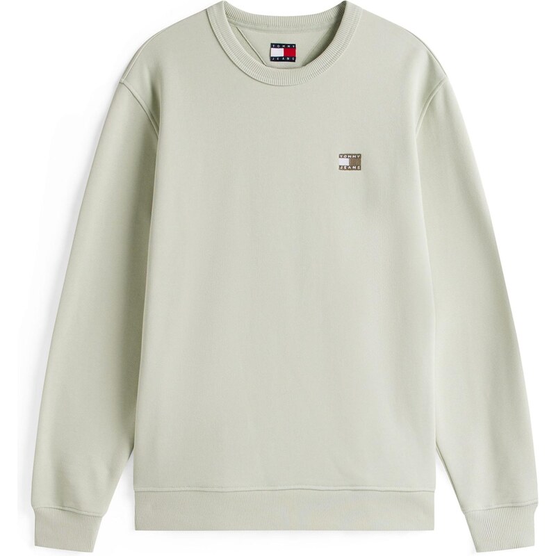 Tommy Jeans Mikina olivová / světle zelená / bílá