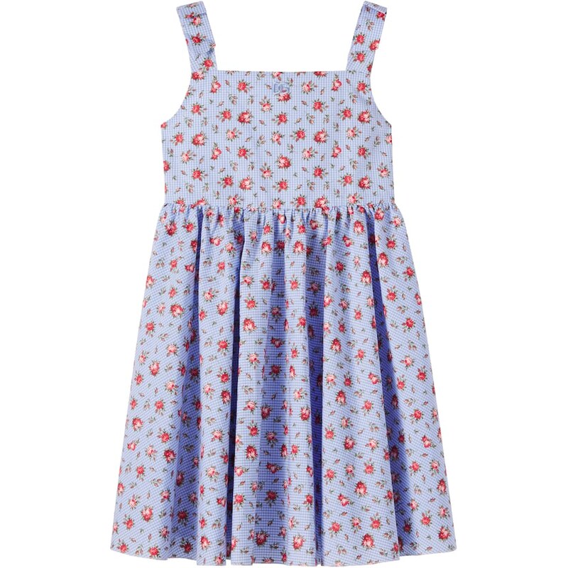 Dolce&Gabbana Kids Floral gingham cotton poplin dress