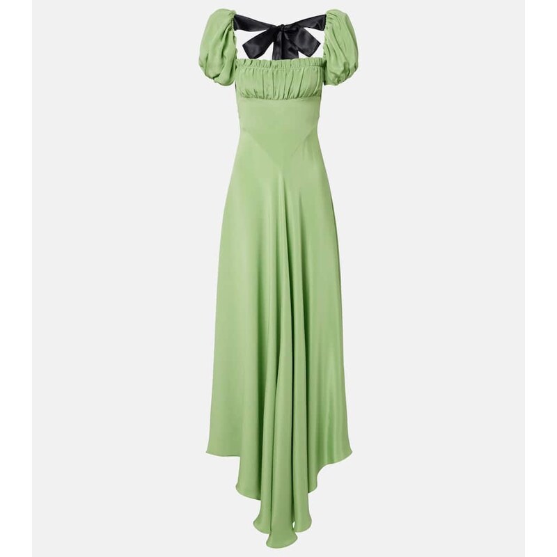 Rodarte Puff-sleeve silk crÃªpe maxi dress