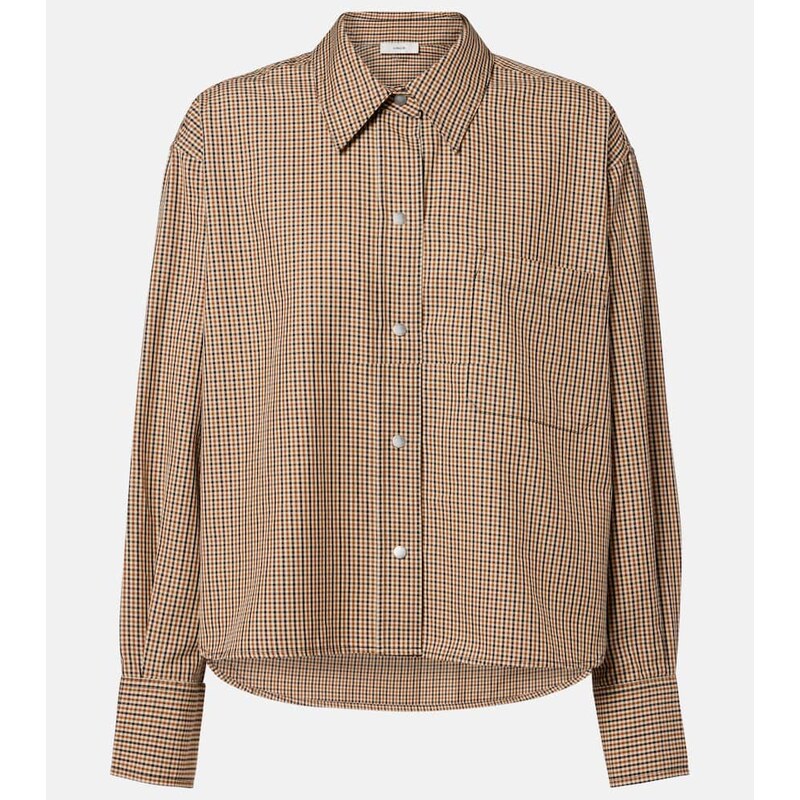 Vince Checked cotton-blend shirt