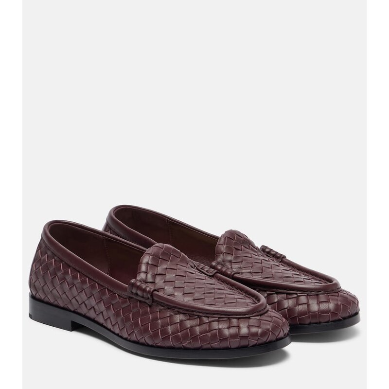 Bottega Veneta Silenzio Intrecciato leather loafers