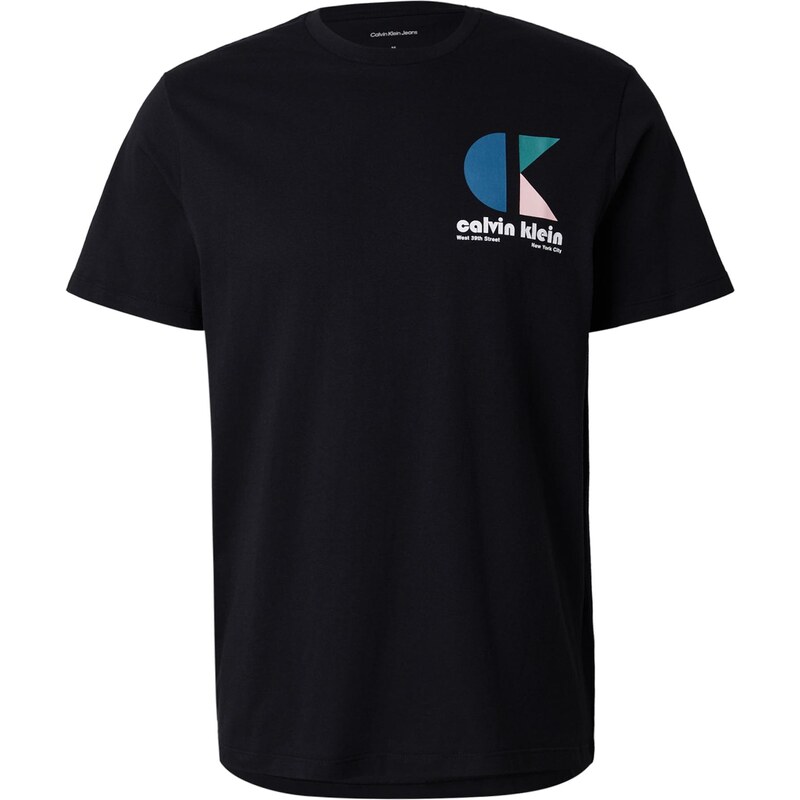 Calvin Klein Jeans Tričko modrá / zelená / černá / bílá
