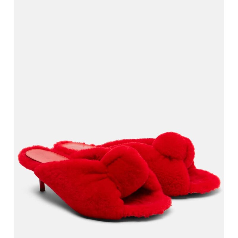 Dámské Bottega Veneta Cherry mules v barvě červená