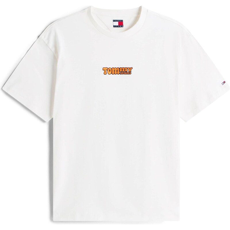 Tommy Jeans Tričko šafrán / bílá