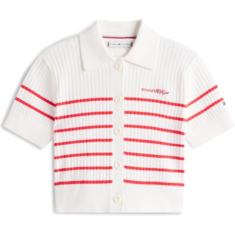 TOMMY HILFIGER Kardigan červená / bílá