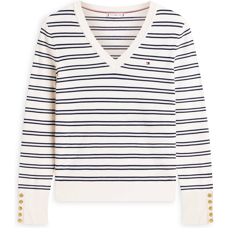 TOMMY HILFIGER Svetr černá / offwhite 114321571