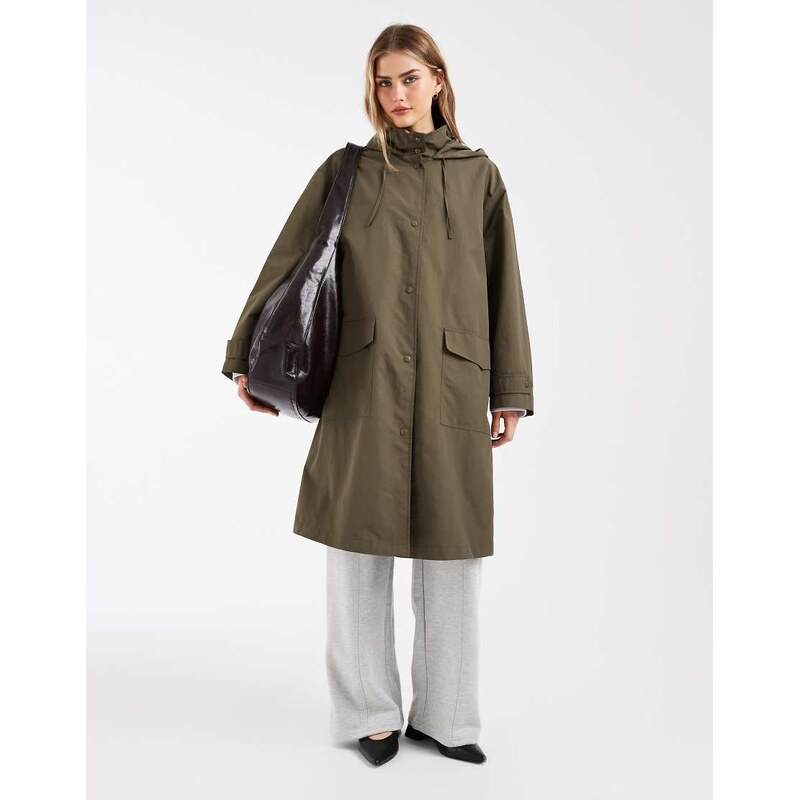 ASOS DESIGN shower resistant chuck on coat in khaki-Green 115518283