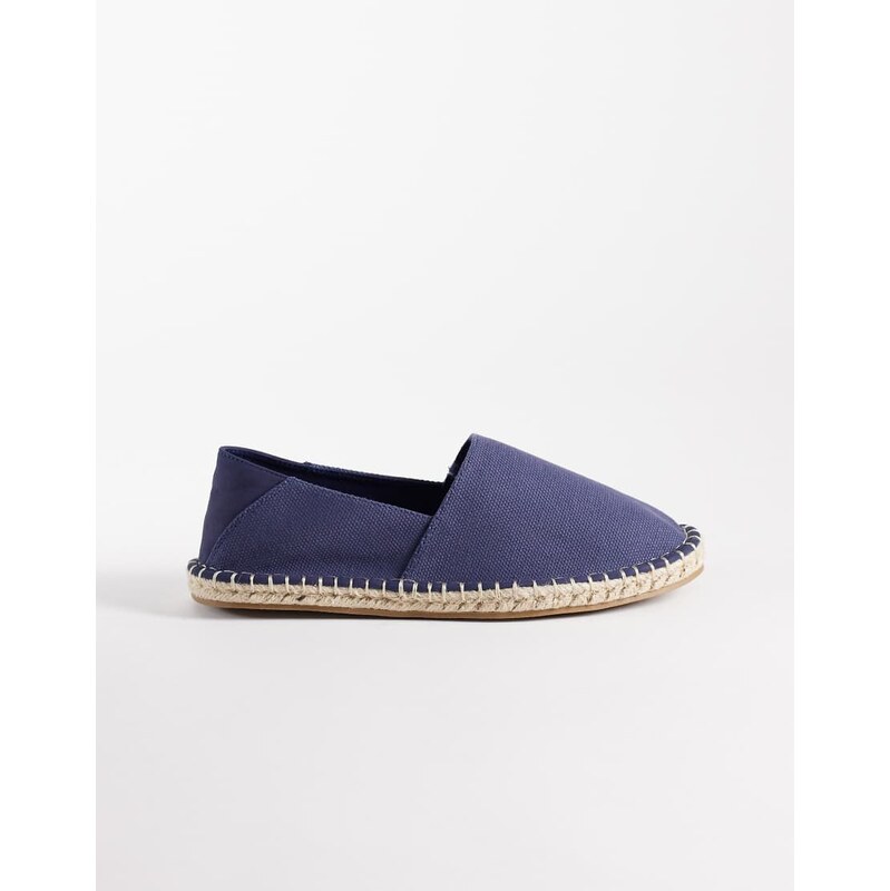 ASOS DESIGN espadrilles with step down in navy canvas