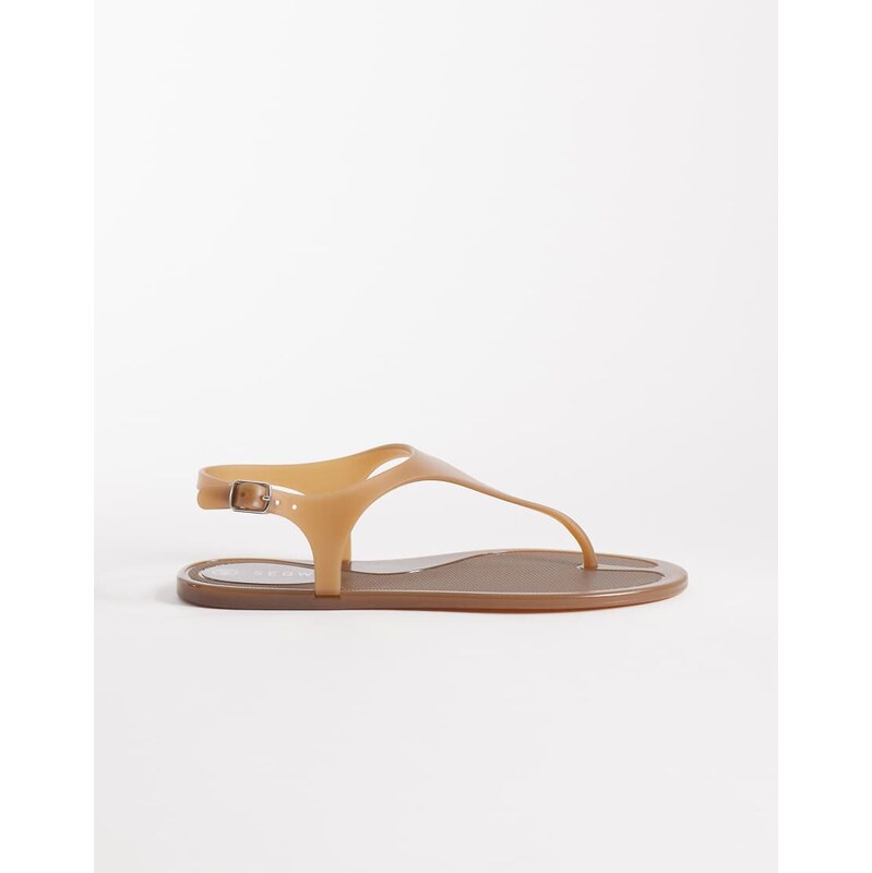 SEQWL jelly thong sandals with buckle detail in brown 115517600