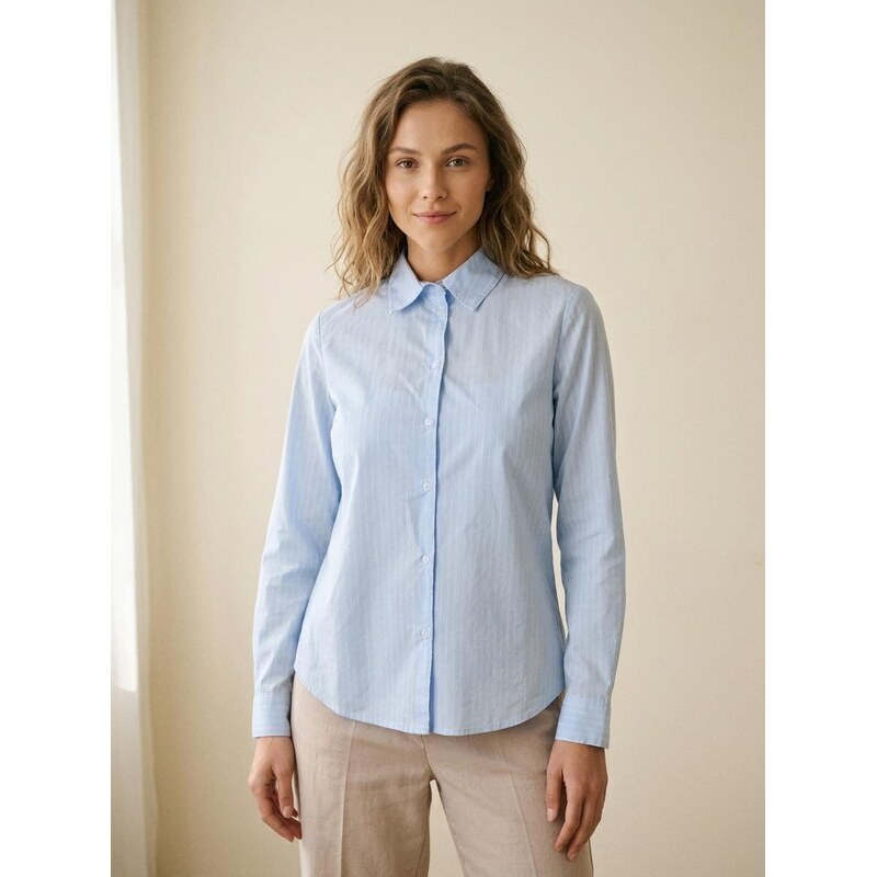 Sinsay - Pruhovaná košile regular fit - modrá 108420342