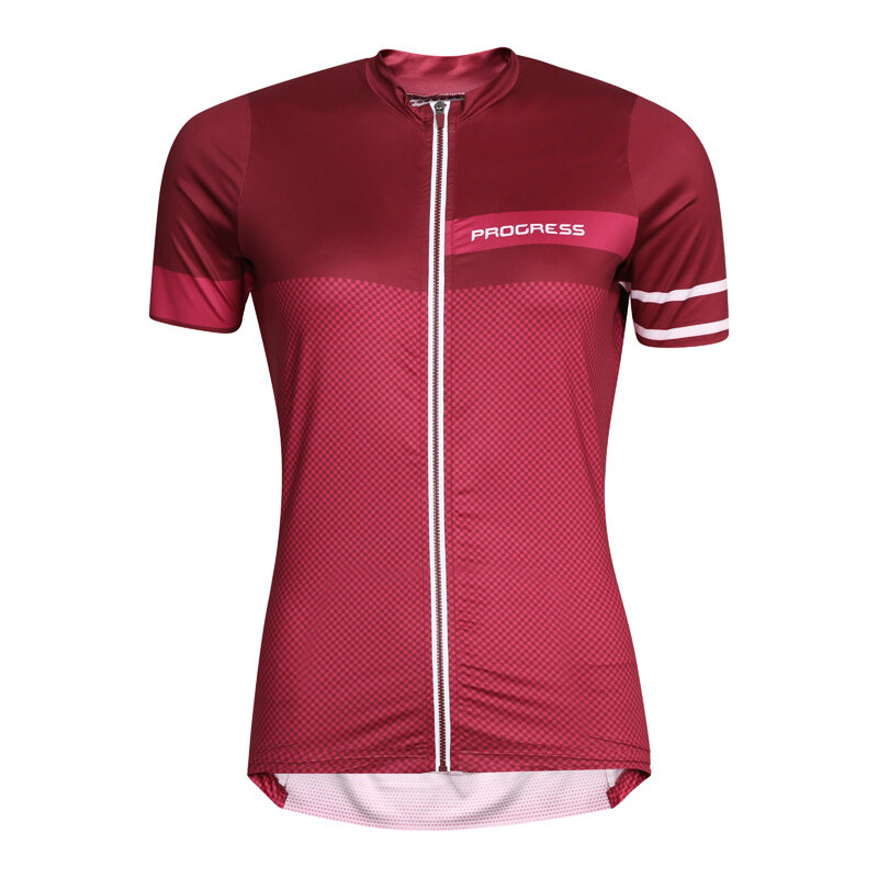 Dámský cyklistický dres PROGRESS Solaria vínový 114335443
