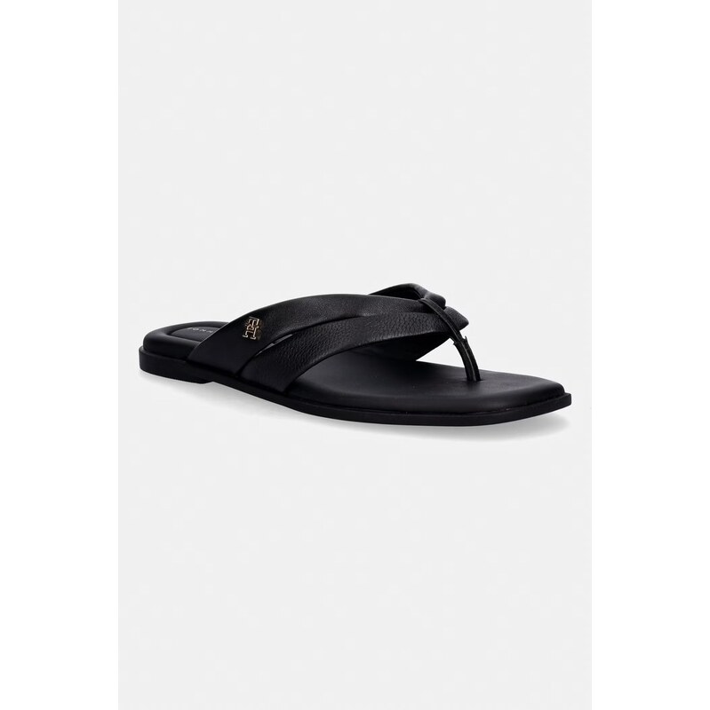 Tommy Hilfiger žabky dámské kožené ELEVATED TOE POST LTH SANDAL 114336167