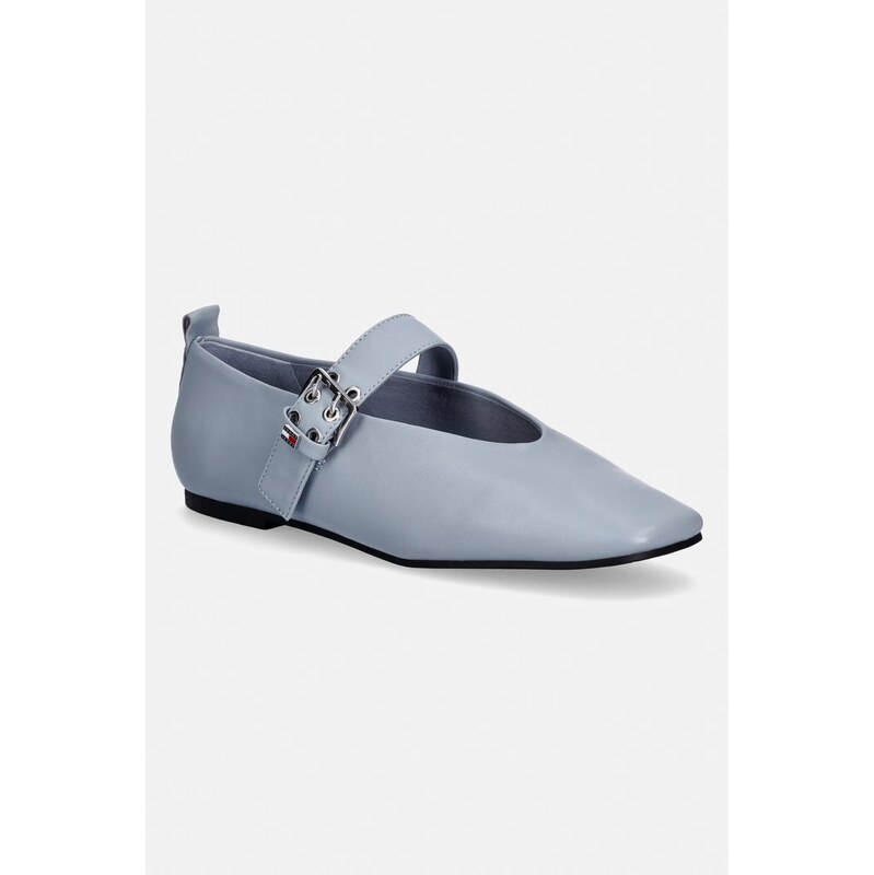 Tommy Jeans baleríny kožené TJW BALLERINA BUCKLE