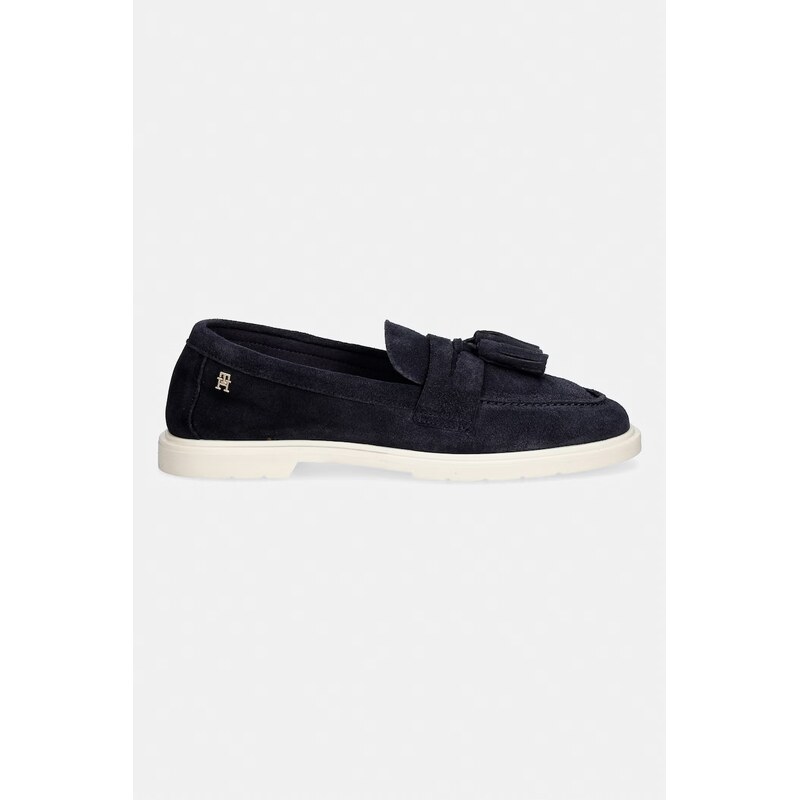 Tommy Hilfiger mokasíny dámské semišové LIGHT SUEDE TASSEL LOAFER