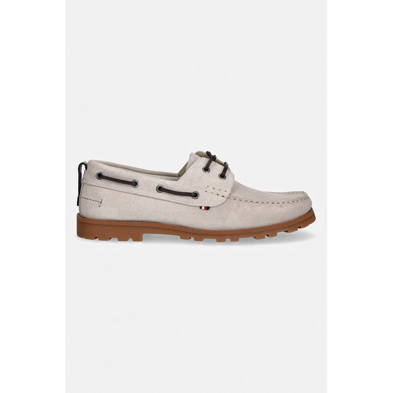 Tommy Hilfiger mokasíny pánské semišové HILIFGER LIGHT SDE BOAT SHOE