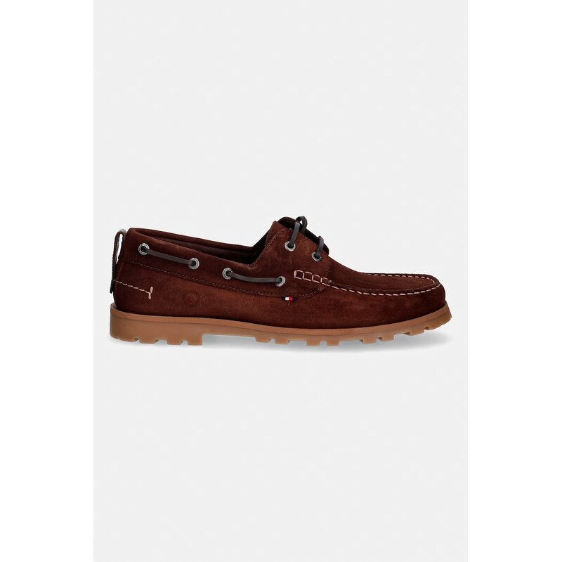 Tommy Hilfiger mokasíny pánské semišové HILIFGER LIGHT SDE BOAT SHOE