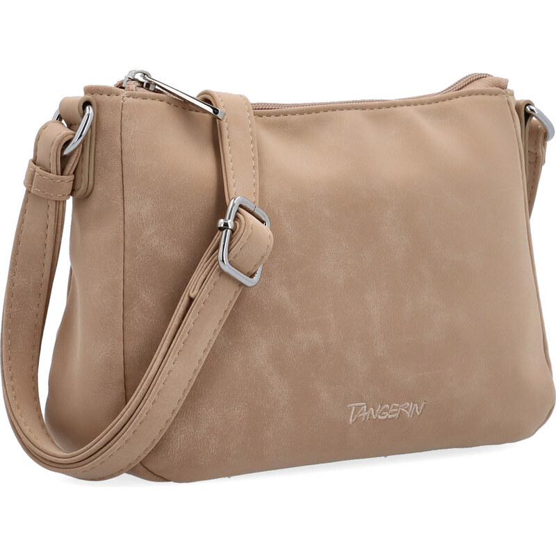Kabelka ze syntetické kůže crossbody Tangerin béžová 7016 SAN 114376468