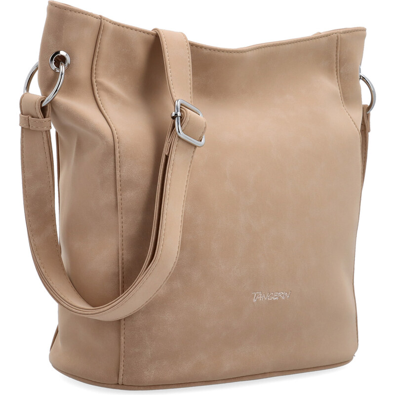 Kabelka ze syntetické kůže crossbody Tangerin béžová 7015 SAN 114376471