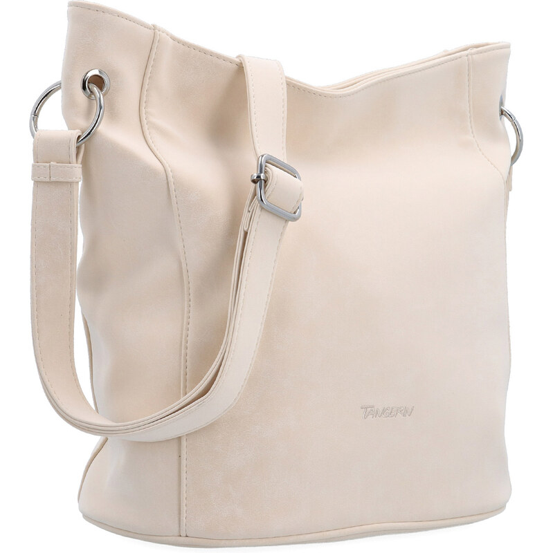 Kabelka ze syntetické kůže crossbody Tangerin béžová 7015 BE 114376473