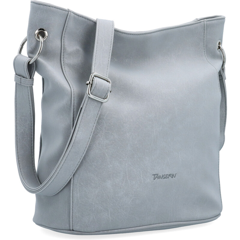 Kabelka ze syntetické kůže crossbody Tangerin světle šedá 7015 SS 114376470