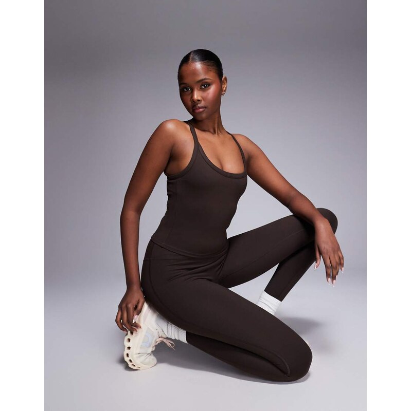 4505 Icon soft touch high waist yoga legging in chocolate -