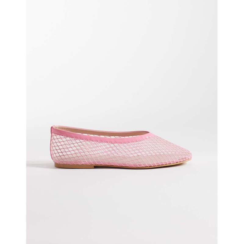 SEQWL woven mesh ballet flats in pink 115517617