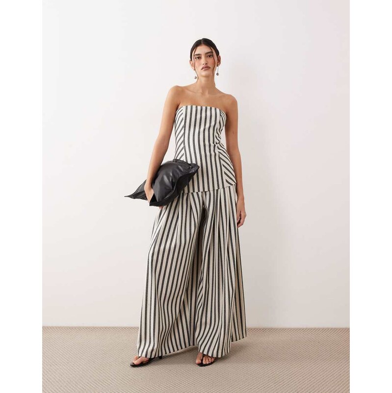 ARRANGE wide leg trouser co-ord in stripe-Multi