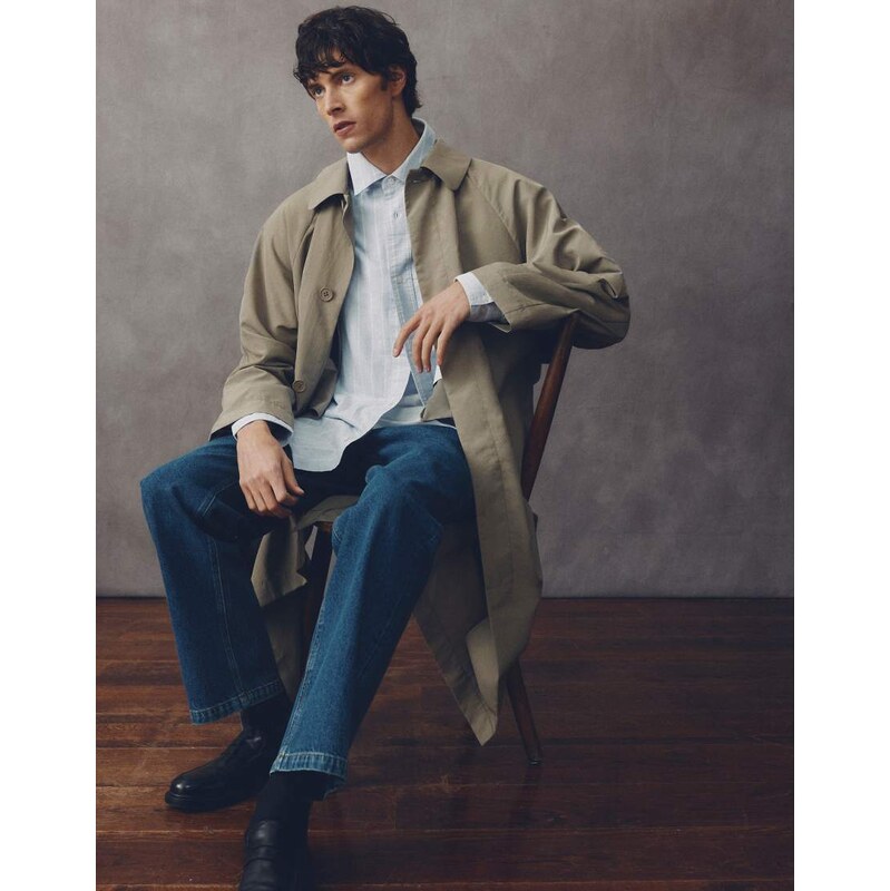 ASOS COLLECTIVE unlined carcoat in khaki-Green