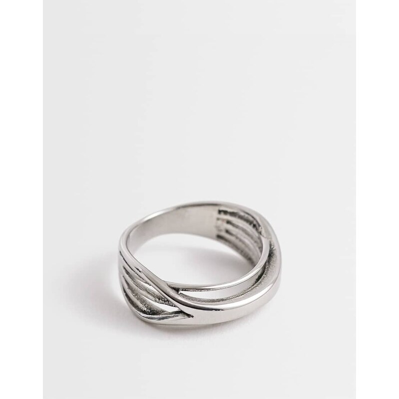 ASOS DESIGN waterproof stainless steel molten interwoven twisted