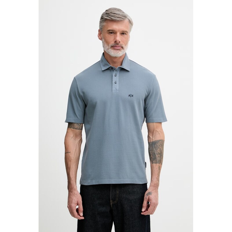 Armani Exchange polo pánské bavlněné
