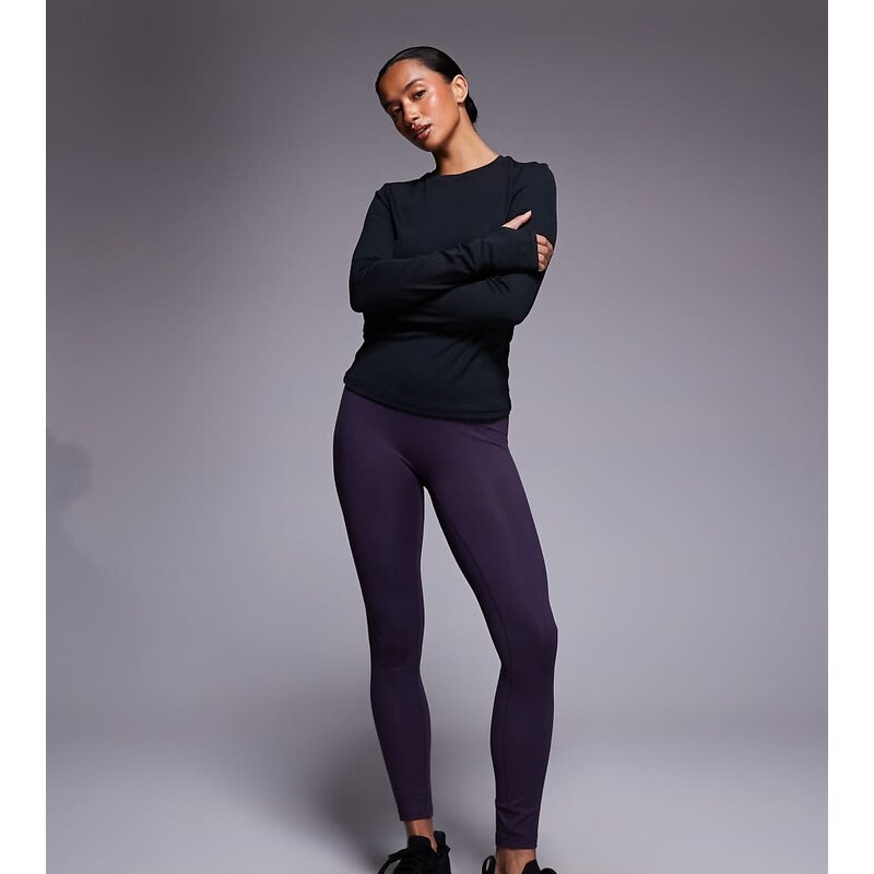 4505 Petite Icon soft touch high waist yoga legging in heather -