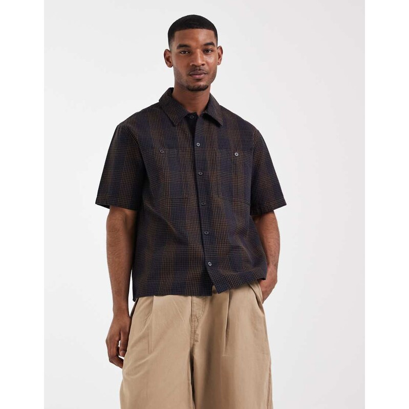 Double A by Wood Wood 100% cotton cooper shirt in black check