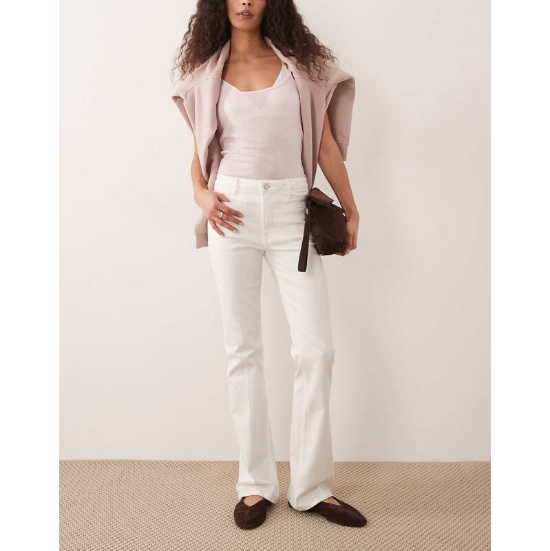 GANT stretch flare jeans in eggshell white 114343267