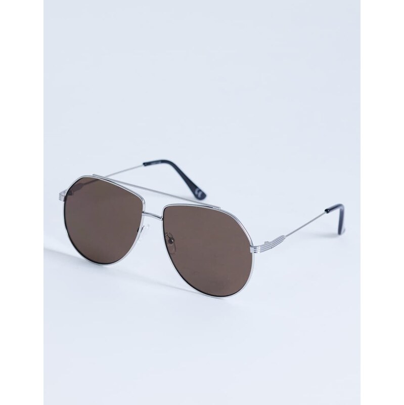 Topshop Croatia aviator metal frame sunglasses in silver 115517578