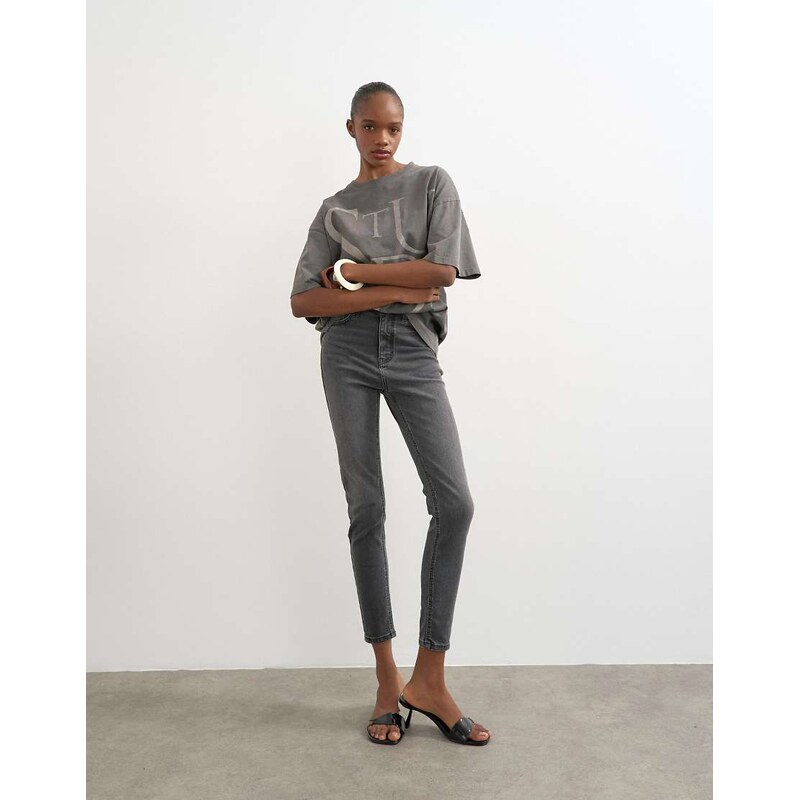 Topshop Jamie high rise skinny jean in washed black