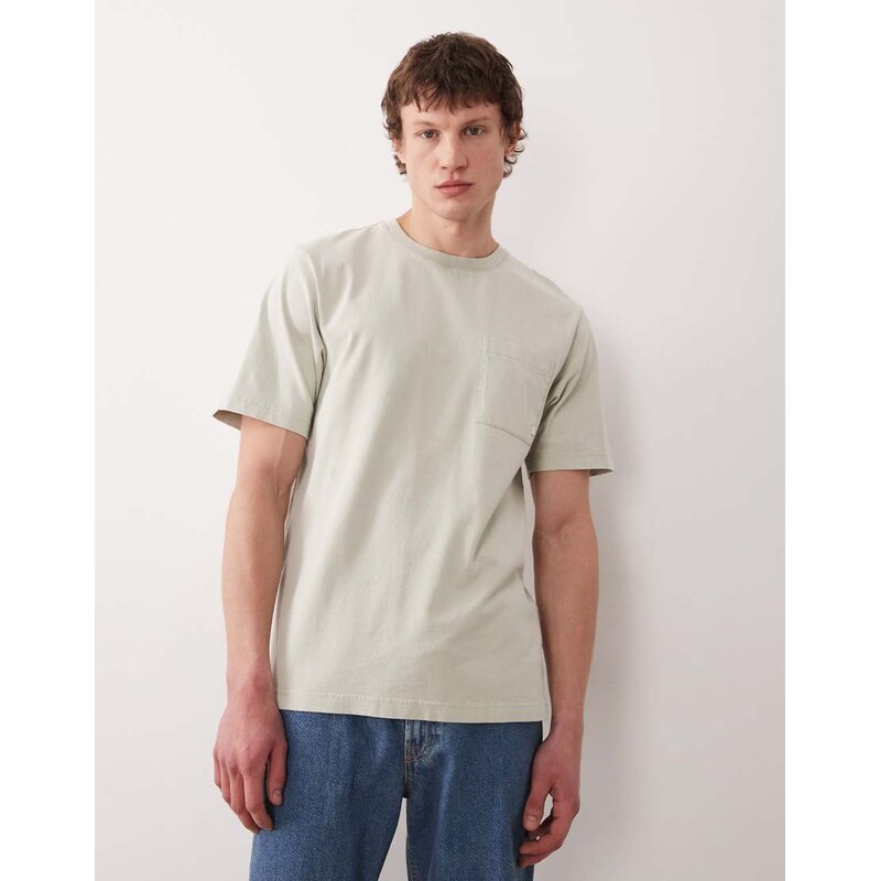 Farah Stacy short sleeve garment dye pocket logo t-shirt in