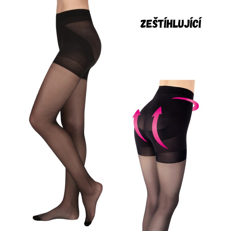 Punčochové zeštíhlující kalhoty EVONA (push up efekt)- 61137059