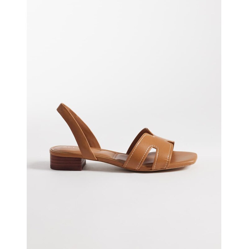 Aldo Javamannon flat sandal in brown leather 115589511