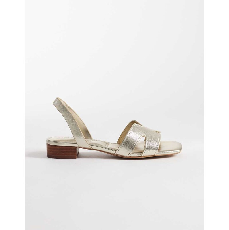 Aldo Javamannon flat sandal in gold leather 115589512