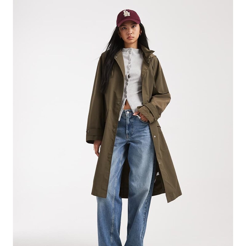 ASOS Tall ASOS DESIGN Tall shower resistant chuck on coat in khaki 114727853