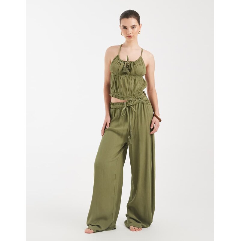 Aray beach trouser in khaki-Green