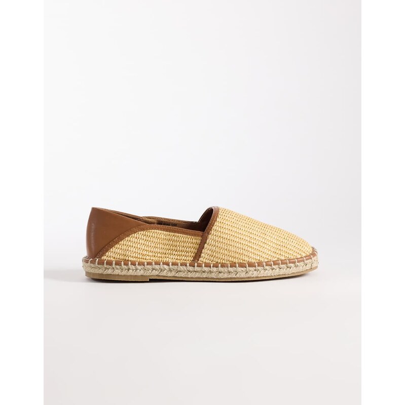 ASOS DESIGN espadrilles with step down in natural raffia-Neutral