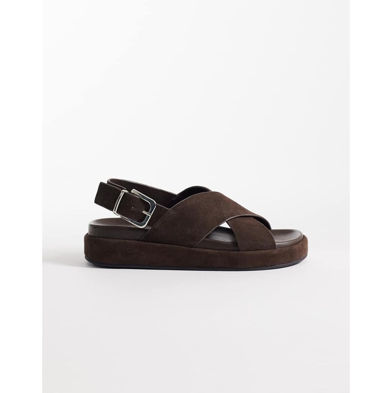 Schuh Tennessee cross over sandal with heel strap and buckle detail in 115543371