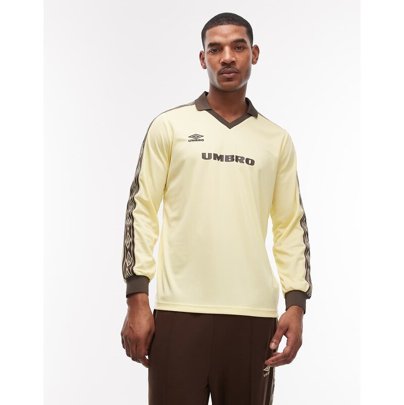 Umbro taped jersey in beige and brown-Neutral