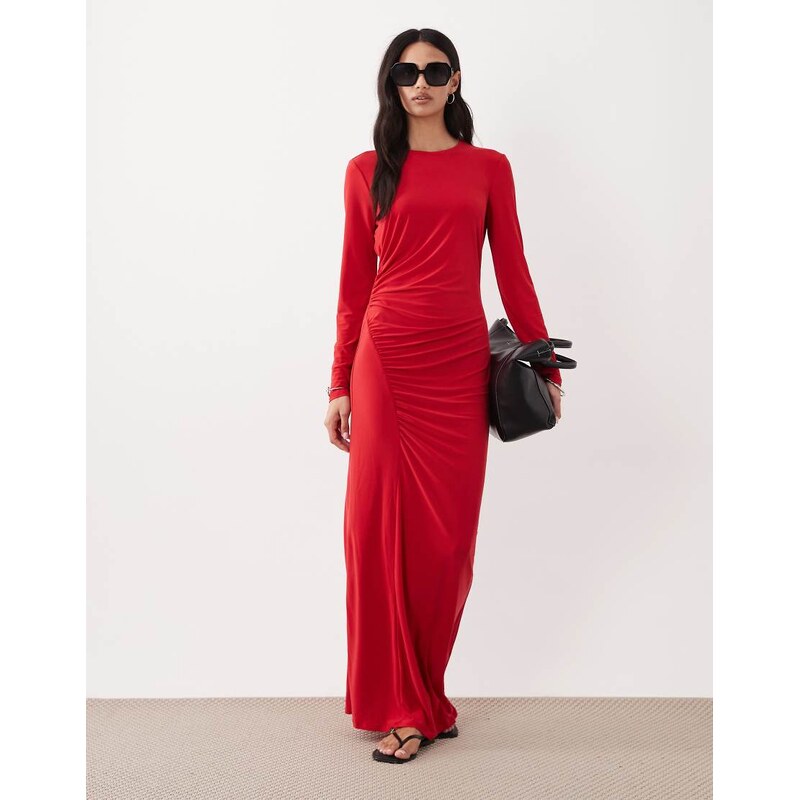ASOS DESIGN twist detail maxi dress in red