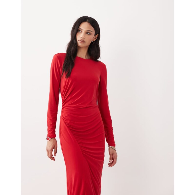 ASOS DESIGN twist detail maxi dress in red